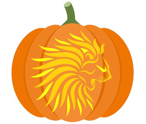 Lion Head Pumpkin Stencil Free Printable Papercraft Templates