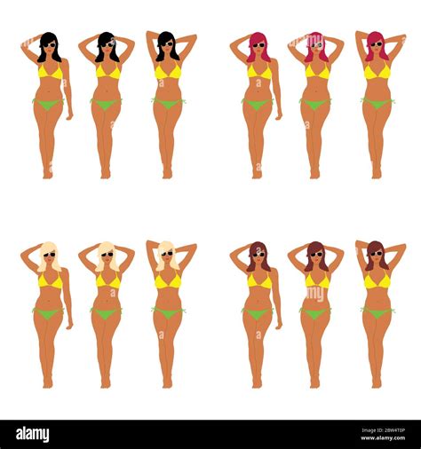 Weiber In Bikini Stock Vektorgrafiken Kaufen Alamy