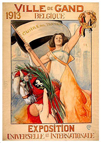 An Old Poster Advertising The Exposition Of Women In France