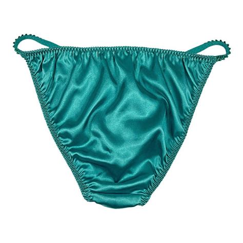 Satin String Bikini Panty Green Etsy