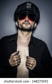 Police Sexy Naked Man Cap Glasses Stock Photo 148273592 Shutterstock