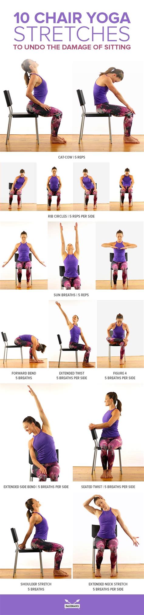 10 Chair Yoga Stretches To Undo The Damage Of Sitting Chair Yoga