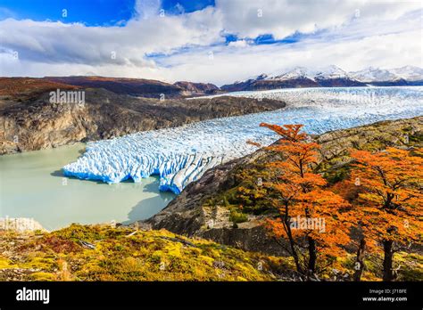 torres del paine national park chile grey glacier stock photo alamy