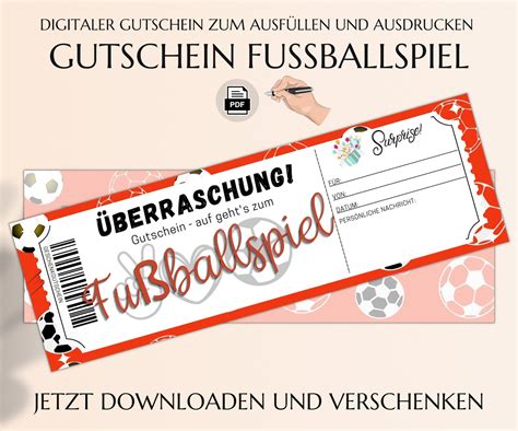 Fu Ball Gutschein Vorlage Zum Ausdrucken Fu Ballspiel Geschenkgutschein