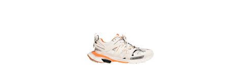 Sneaker Balenciaga Track Blanche Et Orange En Maille Et Nylon