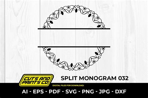 Wedding Split Monogram 032 SVG PNG Graphic by Cuts and Prints Co ...