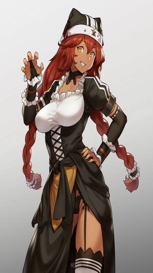 Overlord Anime Anime Girl Big Boobs Long Hair Redhead Maid