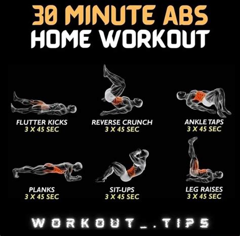 Minute Abs Home Workout Bs Flutter Kicks Reverse Crunch Ankle