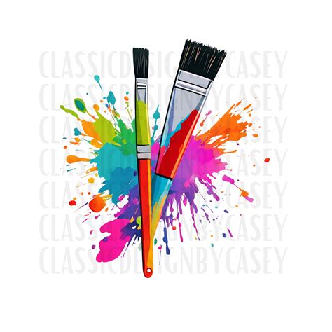 Paintbrushes Clipart Paintbrush Splash Clipart Png 300 Dpi Instant