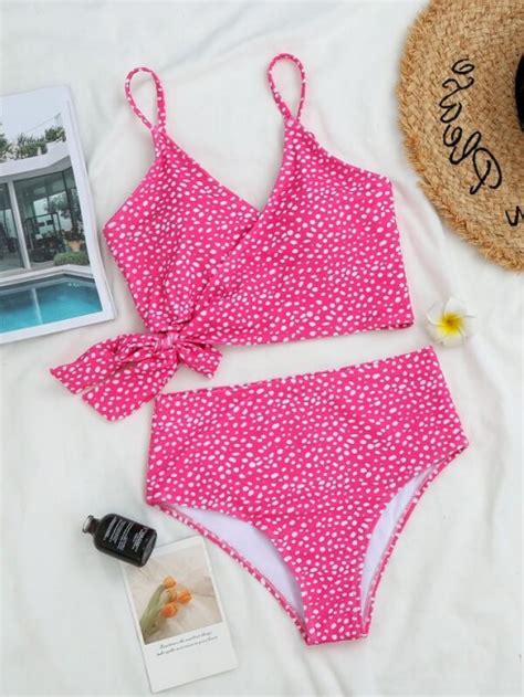 Sets De Bikini Nudo Todo Estampado Casual