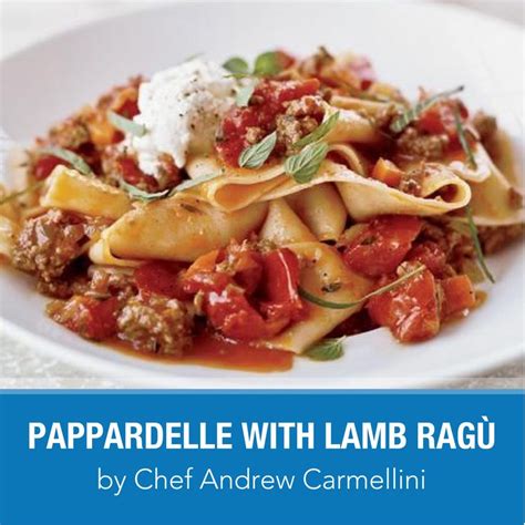 Chef AndrewCarmellini serves fresh pappardelle with a ragù of