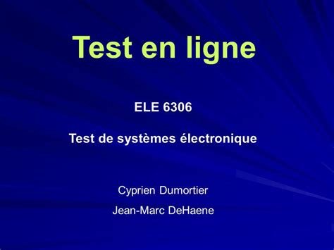 Test De Syst Mes Lectronique Ppt T L Charger