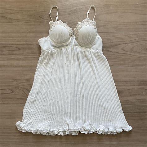 Pretty White Lingerie Babydoll Dress With Padding Depop