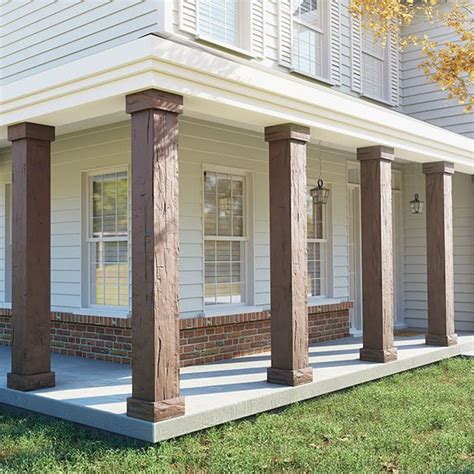 Timberthane Hand Hewn Faux Wood Non-Tapered Square Column Wrap w ...