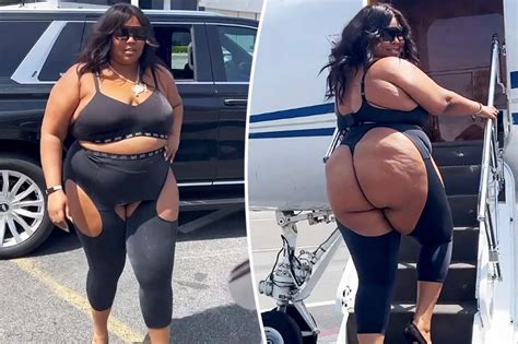 lizzo wears butt cutout leggings  yitty shapewear