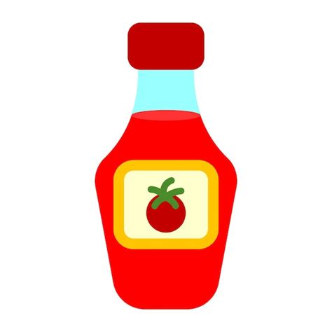 Premium Vector Tomato Sauce In Bottle Vector Cartoon Illustration