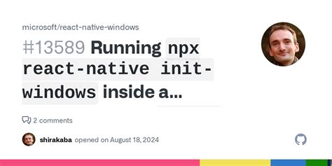 Running Npx React Native Init Windows Inside A Project Without React