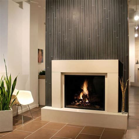 Cool White And Grey Modern Fireplace Designs With Glass