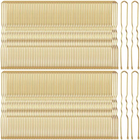 Amazon OIIKI 150PCS Gold U Shaped Hair Pins 2 4in 6cm Bun Hair Pins Blonde Hair Bobby