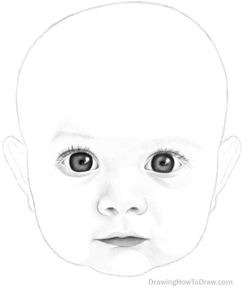 How To Draw A Babys Face In Basic Proportions Drawing A Cute Baby