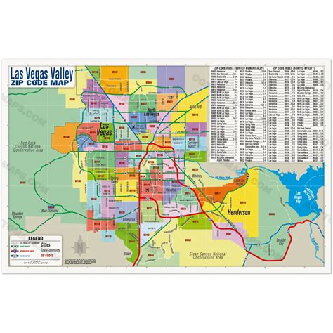 Las Vegas Zip Code Map - POSTER PRINTS - Otto Maps - Worksheets Library