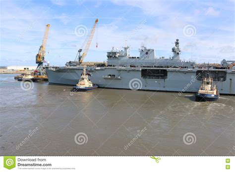 Hms Ocean Arriving At Sunderland 1st May 2015 Editorial Stock Photo