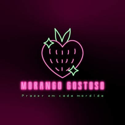 Placeit Logo Generator For A Sex Shop With A Neon Strawberry Graphic