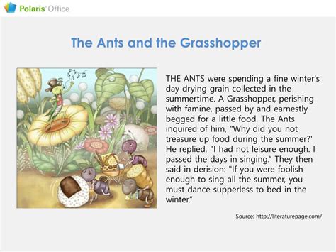 Ppt The Ants And The Grasshopper Powerpoint Presentation Free Download Id 3034950