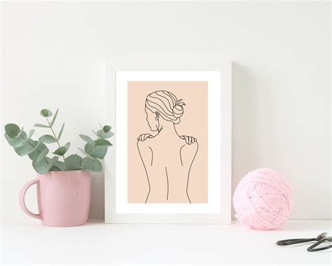 Woman Body Line Art One Line Drawing Female Line Art Nude Pencil Drawing Printable Wall Art