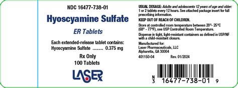 Dailymed Hyoscyamine Sulfate Tablet Extended Release