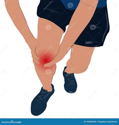 Tendon Knee Joint Problems Painful, Swelling after from Exercise Stock