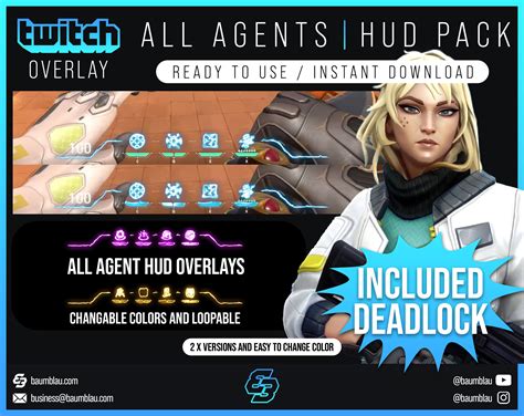 Animated Valorant Hud Overlay With New Deadlock 2 Versions Etsy Polska