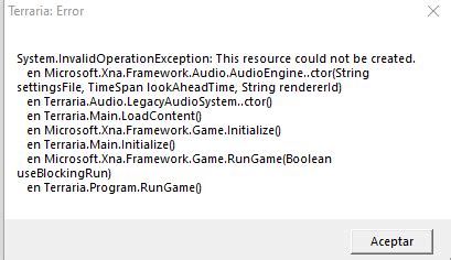 (IM GOING INSANE) Terraria error (Microsoft.Xna.Framework.Audio ...