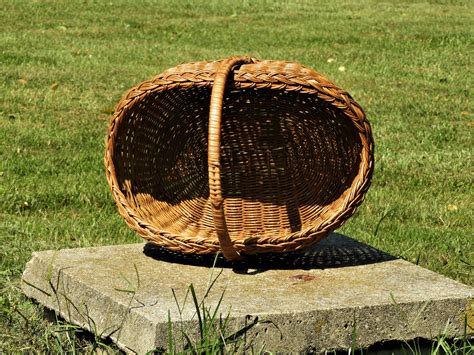 Vintage Wicker Basket Large Farm Basket Three Weave Centerpiece