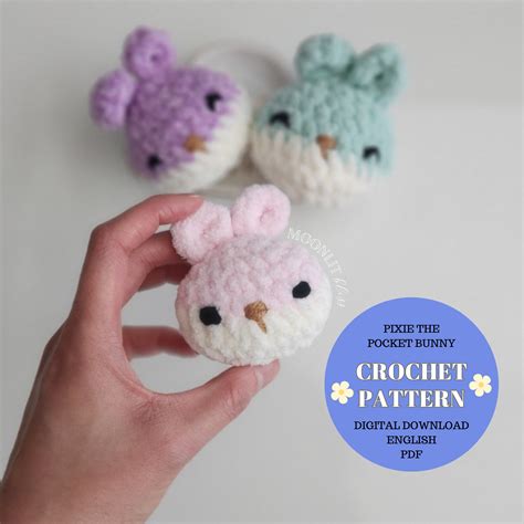 Crochet Pattern Pixie The Pocket Bunny Pattern Amigurumi Bunny Patte