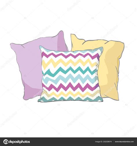 Sketch Vector Illustration Pillow Art Pillow Isolated White Pillow Bed