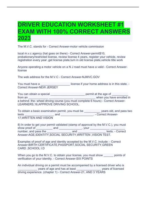 Driver Education Lesson Plans & Worksheets Reviewed by Teachers - Worksheets Library