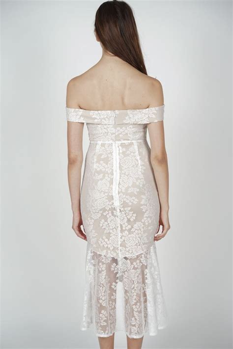 MDS Amie Lace Dress In White Nude Women S Fashion Dresses Sets