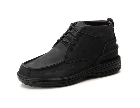 Bota Comfort Masculino Em Couro Rústico Preto Ranster Comfort