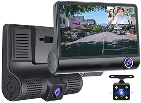 FULL HD с три камери Видеорегистратор за кола, камера за автомобил DVR ...