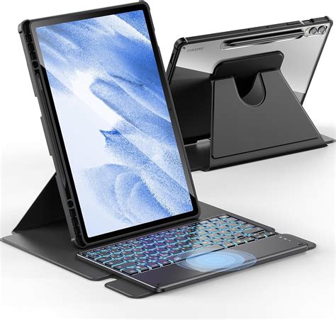 Infiland For Samsung Galaxy Tab S9 Fe Plus S9 Plus Case With Keyboard 360 Degree Rotating