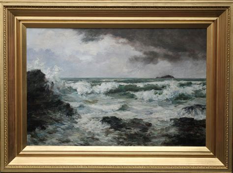 Harvey Allport - Trevone Bay Cornwall Seascape - British Victorian oil