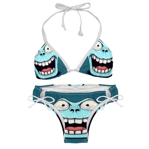 Tiny Teeth Detachable Sponge Bikini Set Adjustable Strap One Piece Swimsuits Two Pack