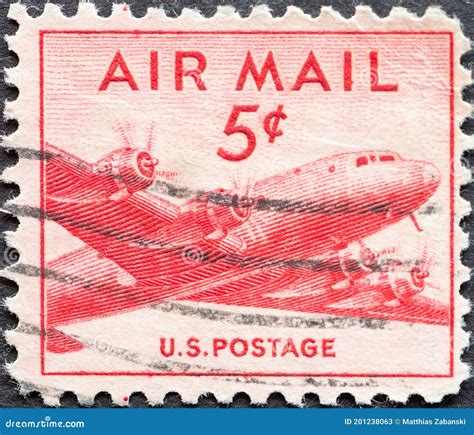 USA Circa 1946 A Postage Stamp Printed In The US Showing The DC 4