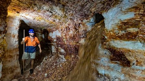 Opal Miner Hits Underground Cascade Of Dirt Filled With Thousands Of