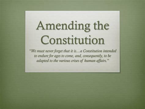 Ppt Amending The Constitution Powerpoint Presentation Id2869992