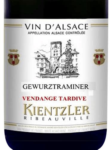 Andre Kientzler Gew Rztraminer Vendange Tardive Alsace Vivino Us