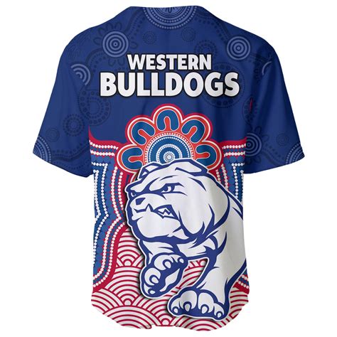 Bulldogs Football Baseball Jersey Western Doggies Aboriginal Art Lt14