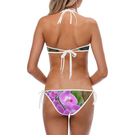 Orchid Bikini Custom Halter Side Tie Bikini Swimsuit Model S ID D