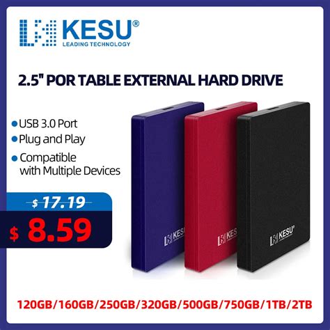 Купить Портативный внешний жесткий диск KESU HDD, 2 ТБ/1 ТБ/500 Гб/750 ...